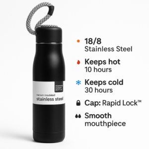 Stainless Steel Vacuum Bottle – Hot & Cold Thermo Flask