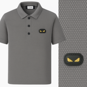 Fendi Lycra Textured Polo Shirt – Sleek Fit & Comfort Stretch