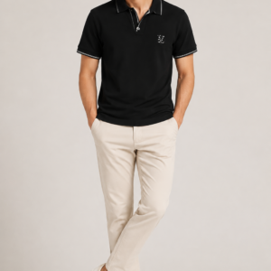Men's LV Signature Tipped-Collar Polo Shirt