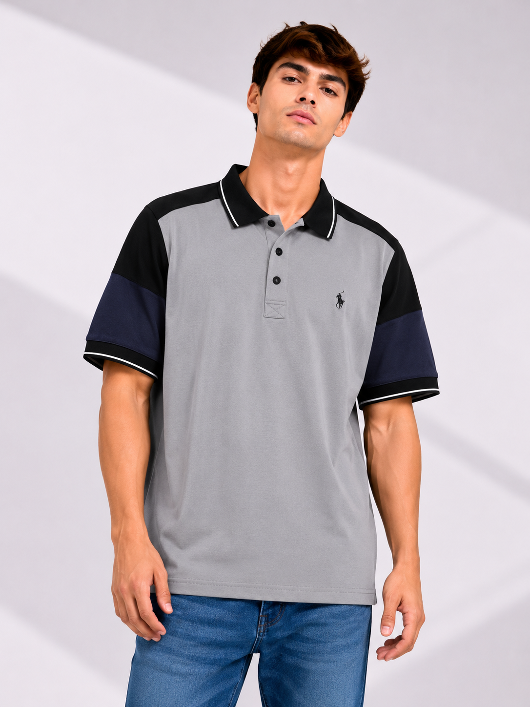 Men's Colorblock Shoulder US Polo Shirt