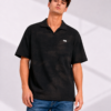 Men's Marble Print Open-Collar CK Polo Shirt